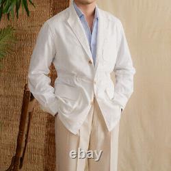 Italian Cotton Linen Jacket Gentry Breathable Sunscreen Casual Retro Jacket Men