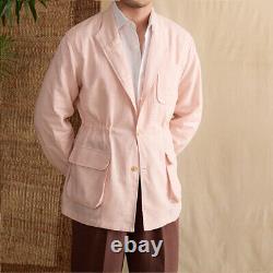 Italian Cotton Linen Jacket Gentry Breathable Sunscreen Casual Retro Jacket Men