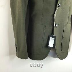 Joseph Mens Suit Jacket Olive Green Single Chest Pocket Two Button Size 44/ XS