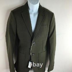 Joseph Mens Suit Jacket Olive Green Single Chest Pocket Two Button Size 44/ XS