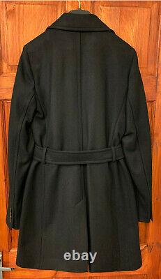 KAREN MILLEN Double-Breasted Belted Wrap Winter Warm Coat Smart Jacket in Black