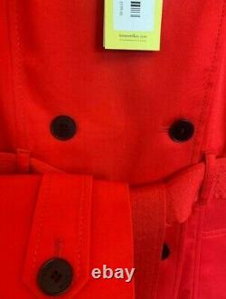 KAREN MILLEN Double Breasted Trench Coat Jacket with Tie Belt in Red sizes 6-12