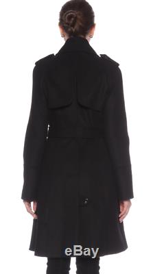 Karen Millen Black Winter Coat Military Trench Tailored Long Wool Jacket 8 to 16
