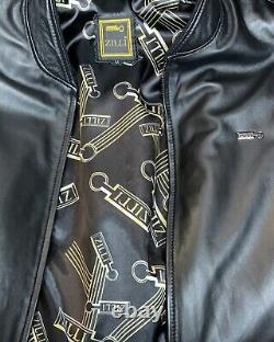 LIMITED QUANTITY Zilli Black Genuine Leather Lambskin Men's Bomber Jacket