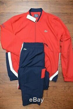 Lacoste Sport WH9512 $250 Mens Athletic Red Track Jacket & Pants Tracksuits L 5