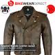 Leather Brando Motorbike Jacket Marlon Biker Motorcycle With Ce Armour Protect