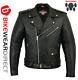 Leather Brando Motorbike Jacket Mens Black Marlon Leather Motorcycle Armoured