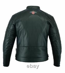 Leather Brando Motorcycle Jacket Diamond Motorbike Perfecto Biker With CE Armour