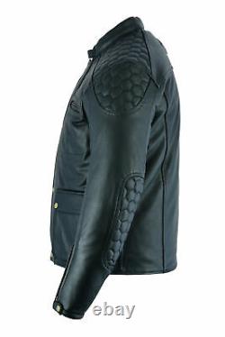 Leather Motorbike Motorcycle Jacket Quality Stitched Biker With CE Armour