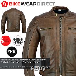 Leather Motorbike Motorcycle Jacket With CE Protective Biker Armour Thermal