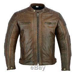 Leather Motorbike Motorcycle Jacket With CE Protective Biker Armour Thermal