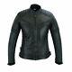 Leather Womens Motorbike Jacket With Armour Black Motorcycle Touring Biker Ce