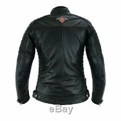Leather Womens Motorbike Jacket With Armour Black Motorcycle Touring Biker CE