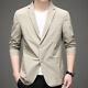 Leisure Suit Men's Slim Breathable Single Breasted Coats Casual Jacket Business