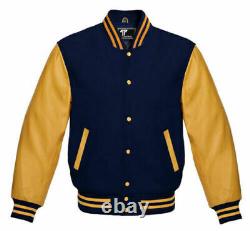 Letterman Varsity Bomber Baseball Jacket Snap Button All Colors and Sizes