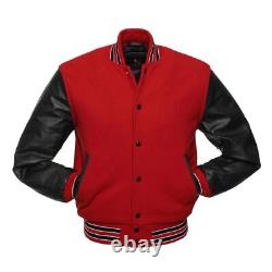Letterman Windbreaker leather wool Casual Slim fit varsity Bomber style jacket