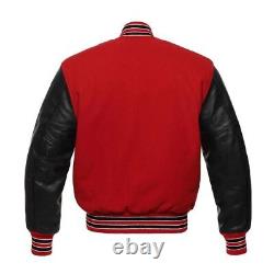 Letterman Windbreaker leather wool Casual Slim fit varsity Bomber style jacket