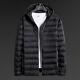 Lightweight Down Jacket Men Hooded Stand Collar Casual Coats Oversized Jacket