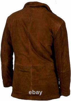 Longmire Walt Mysteries Brown Robert Sheriff Vintage Suede Leather Jacket Coat
