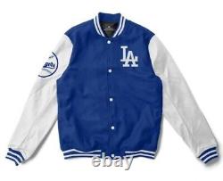 Los Angelos Dodgers Lettermen Varsity Jacket -Leather Jacket