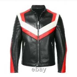 Luxe Leather New Biker Styling 100% Genuine Lambskin leather jacket for men's
