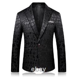 Luxury Men's New Casual Single Breasted Suit Dress Jacket Coat stone pattern