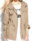 Michael Kors Womens Sz M Khaki Lightweight Hooded Anorak Jacket 100% Cotton
