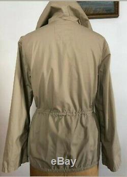 MICHAEL KORS Womens Sz M Khaki Lightweight Hooded Anorak Jacket 100% Cotton
