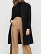 Maje $1100 Wool Blend Pinstripes Straight Coat In Black Size 40 Nwt