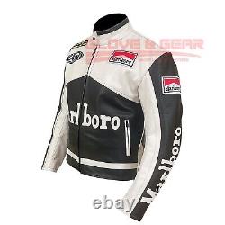 Marlboro Biker Leather Jacket Style & Protection Combined Motorcycle Track Days