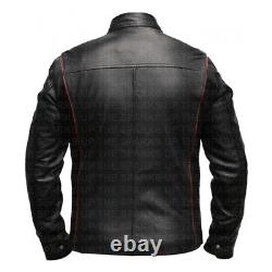 Mass Effect 3 N7 Commander Shepard Biker Style Cosplay Gamer Wear Leather Jacket