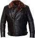 Men B4 Bomber Aviator Raf Black Real Shearling Jacket Genuine Sheepskin Leather