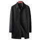 Men Business Breasted Windbreaker Casual Mid Long Jacket Coat Single Overcoat