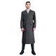 Men Faux Woolen Trench Coat Knee Length Long Double Breasted Jacket Overcoat 9xl