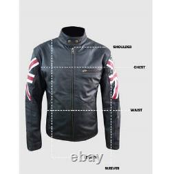 Men Genuine Leather Jacket Black Moto Jacket Biker Mens Real Leather Jacket