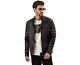 Men Leather Jacket Motorcycle Cafe Racer Fashionable, Zippered, Solid, New