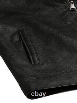 Men Leather jacket Motorcycle fashionable, regular, zippered, solid, new