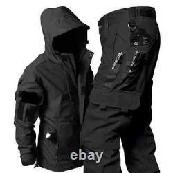 Men Multi-pocket Hooded Jackets Wear-resistant Breathable Cargo Pant Outdoor New