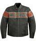 Men Real Cowhide Harley Davidson Victory Lane Motorcycle Cracker Leather Jacket