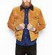 Men Trucker Tan Suede Classic Western Denim Style Leather Jacket Brown Collar