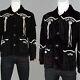 Men Western Cowboy Black Suede Leather Jacket With Fringe Fashion & Bone Coat