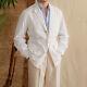 Men's 50% Linen Cotton Thin Breathable Casual Jacket Retro Khaki Outdoor Jacket