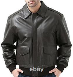 Men's Air Force A-2 Leather Flight Bomber Jacket