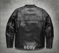 Men's Black Victoria Lane Harley Davidson Biker Leather Jacket