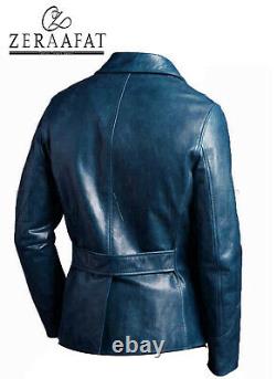 Men's Blazer Coat Jacket Sheepskin Leather 100% Genuine Leather by ZERAAFAT