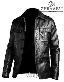 Men's Blazer Coat Jacket Sheepskin Leather 100% Genuine Leather by Zeraafat