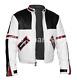 Men's Chaser Box Brando Vintage Classic Biker Style White & Black Leather Jacket
