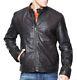Men's Genuine Lambskin Leather Jacket Black Slim Fit Biker Motorcycle Jacket-140