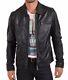 Men's Genuine Lambskin Leather Motorcycle Jacket Slim Fit Biker Jacket Us060