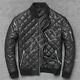 Men's Genuine Lambskin Quiltted Leather Bomber Top Fit Leather Jacket Black